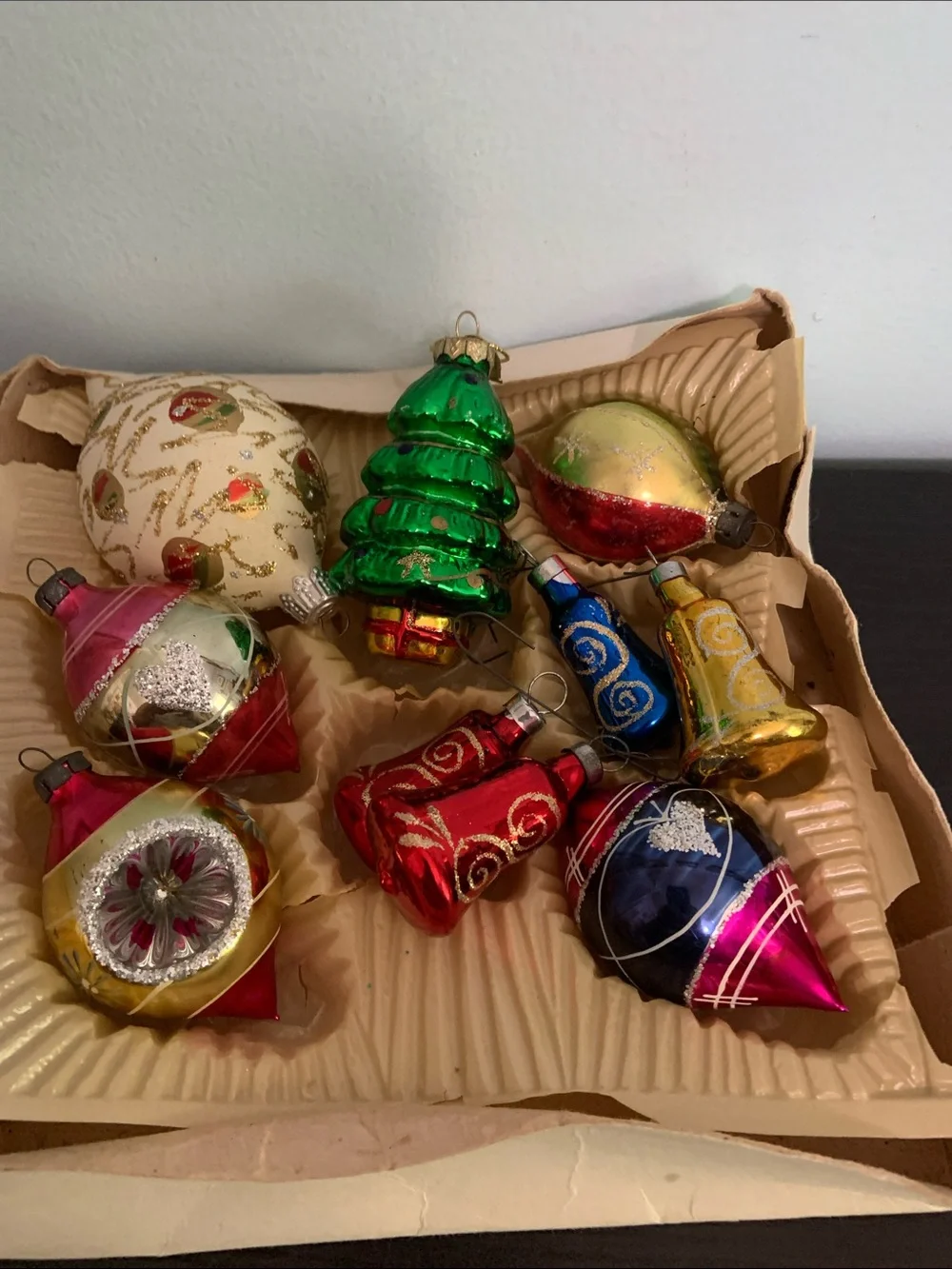 Glass Christmas Ornaments Mixed Lot of 10